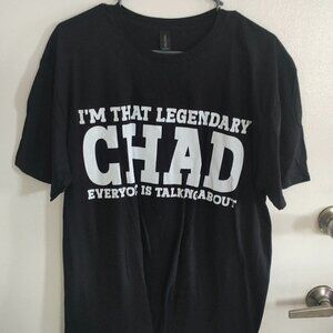 Legendary Chad Graphic Tee – Gildan Softstyle Black T-Shirt Size Large